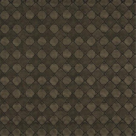 DESIGNER FABRICS Designer Fabrics G796 54 in. Wide Brown; Metallic Diamonds And Squares Upholstery Faux Leather G796